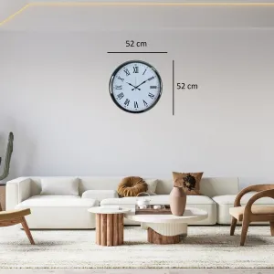 Roma Rakamlı Krom Metal Duvar Saati 52 cm · Model 5254K