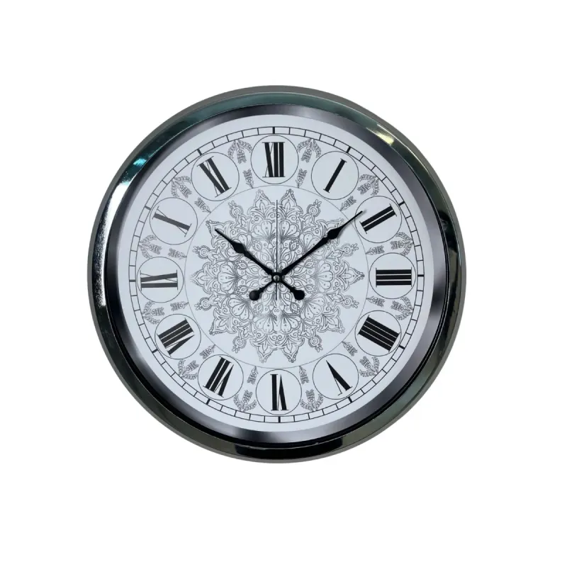 Krom Metal Duvar Saati 52 cm · Model 5262K