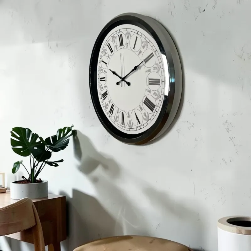 Krom Metal Duvar Saati 52 cm · Model 5264K