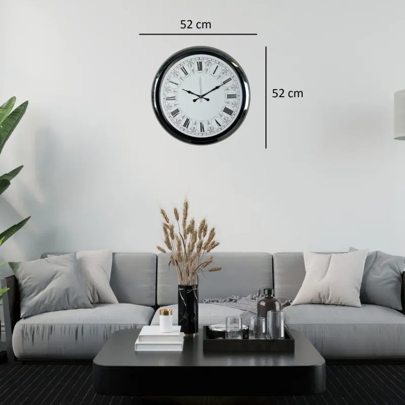 Krom Metal Duvar Saati 52 cm · Model 5264K