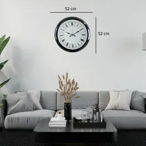 Desenli Krom Metal Duvar Saati 52 cm · Model 5270K