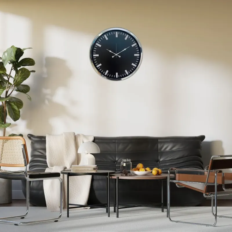 Krom Metal Duvar Saati 52 cm · Model 5287K