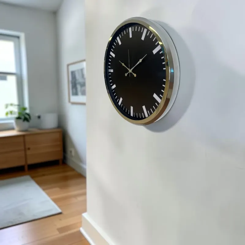 Krom Metal Duvar Saati 52 cm · Model 5287K