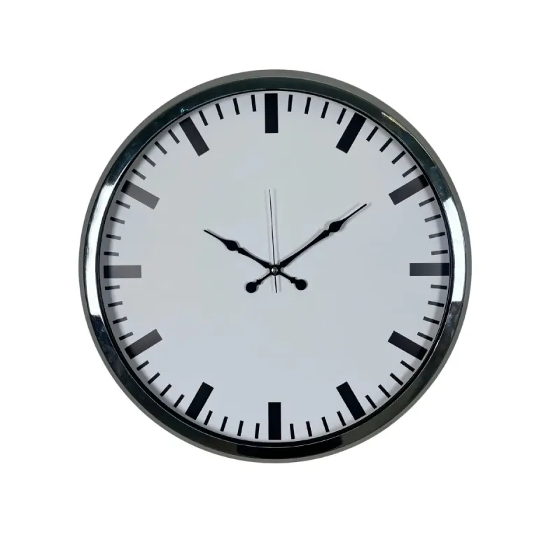 Desenli Krom Metal Duvar Saati 52 cm · Model 5289K