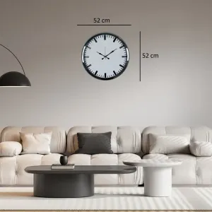 Desenli Krom Metal Duvar Saati 52 cm · Model 5289K