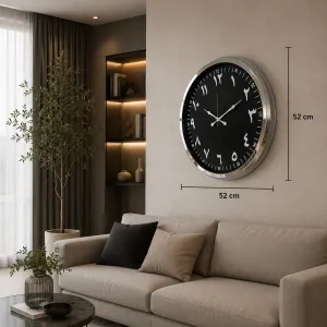 Krom Metal Duvar Saati 52 cm · Model 5292K