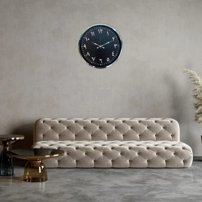 Krom Metal Duvar Saati 52 cm · Model 5292K