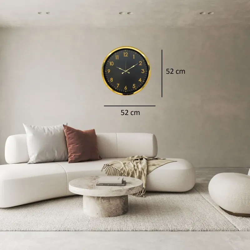 Gold Metal Duvar Saati 52 cm · Model 5206G