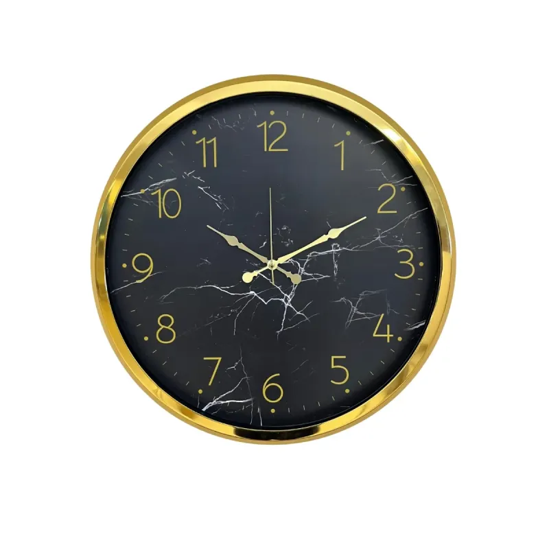 Desenli Gold Metal Duvar Saati 52 cm · Model 5211G