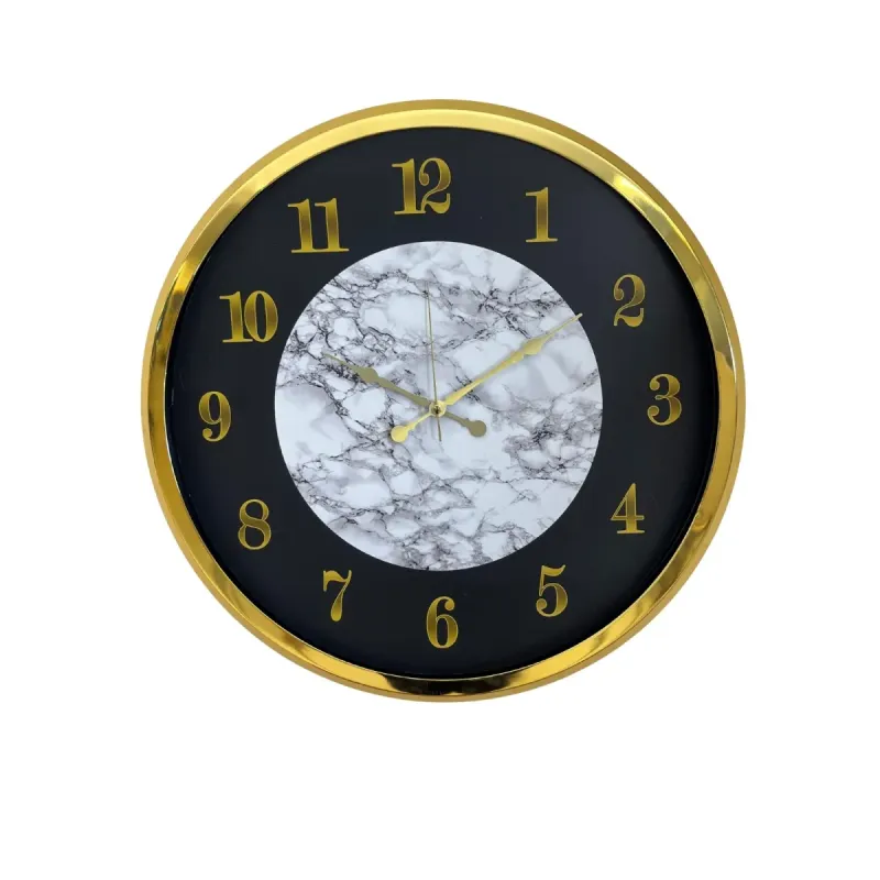 Desenli Gold Metal Duvar Saati 52 cm · Model 5222G