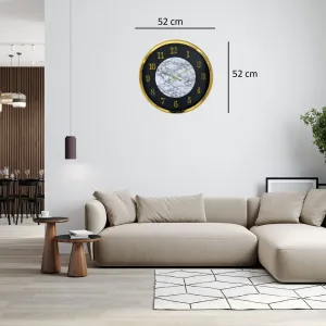 Desenli Gold Metal Duvar Saati 52 cm · Model 5222G