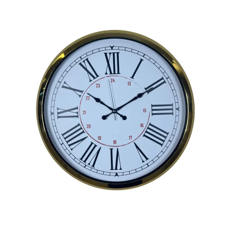 Roma Rakamlı Göstergeli Gold Metal Duvar Saati 52 cm · Model 5252G