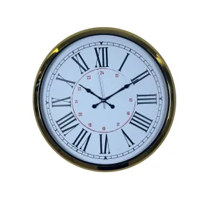 Roma Rakamlı Göstergeli Gold Metal Duvar Saati 52 cm · Model 5252G
