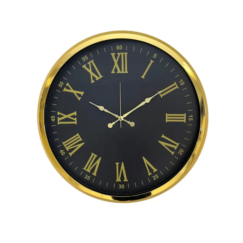 Roma Rakamlı Gold Metal Duvar Saati 52 cm · Model 5273G