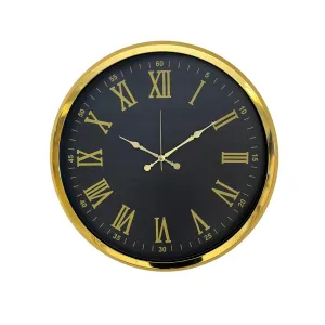 Roma Rakamlı Gold Metal Duvar Saati 52 cm · Model 5273G