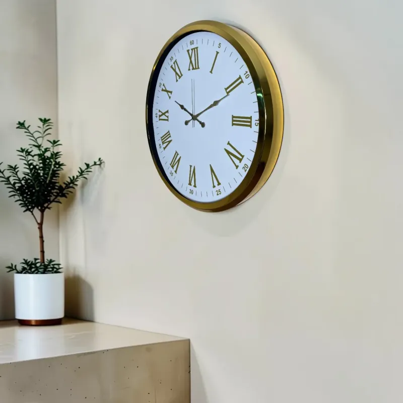 Gold Metal Duvar Saati 52 cm · Model 5275G