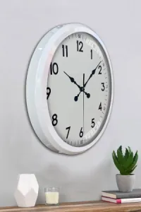 Beyaz Metal Duvar Saati 52 cm · Model 5205W