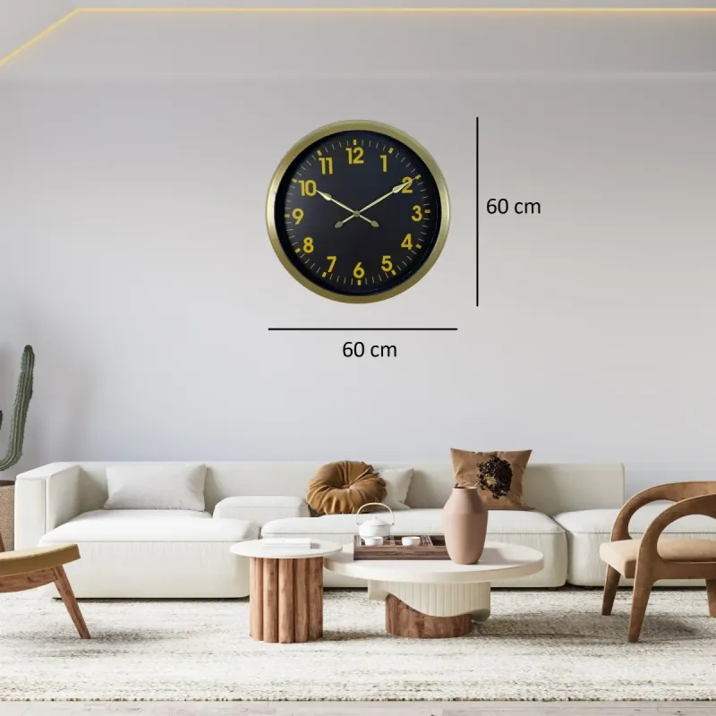 Retro Görünümlü Eskitme Metal Duvar Saati 60 cm · Model 6023E