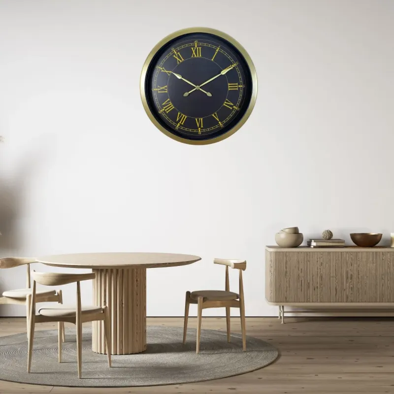 Roma Rakamlı Retro Görünümlü Eskitme Metal Duvar Saati 60 cm · Model 6072E