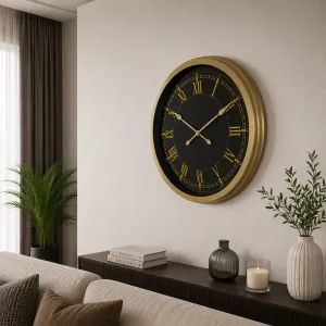 Roma Rakamlı Retro Görünümlü Eskitme Metal Duvar Saati 60 cm · Model 6072E