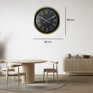 Roma Rakamlı Retro Görünümlü Eskitme Metal Duvar Saati 60 cm · Model 6072E