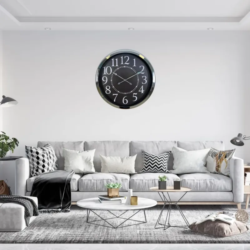 Krom Metal Duvar Saati 60 cm · Model 6024K
