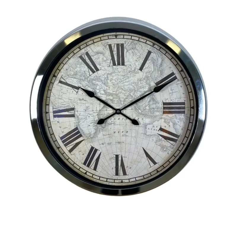 Krom Metal Duvar Saati 60 cm · Model 6057K