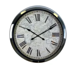 Krom Metal Duvar Saati 60 cm · Model 6057K