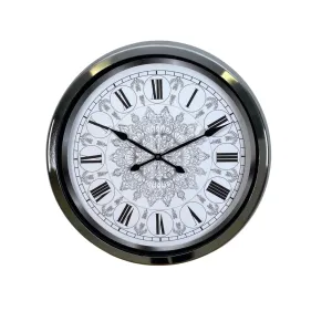Desenli Krom Metal Duvar Saati 60 cm · Model 6062K