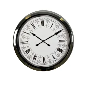 Desenli Krom Metal Duvar Saati 60 cm · Model 6063K