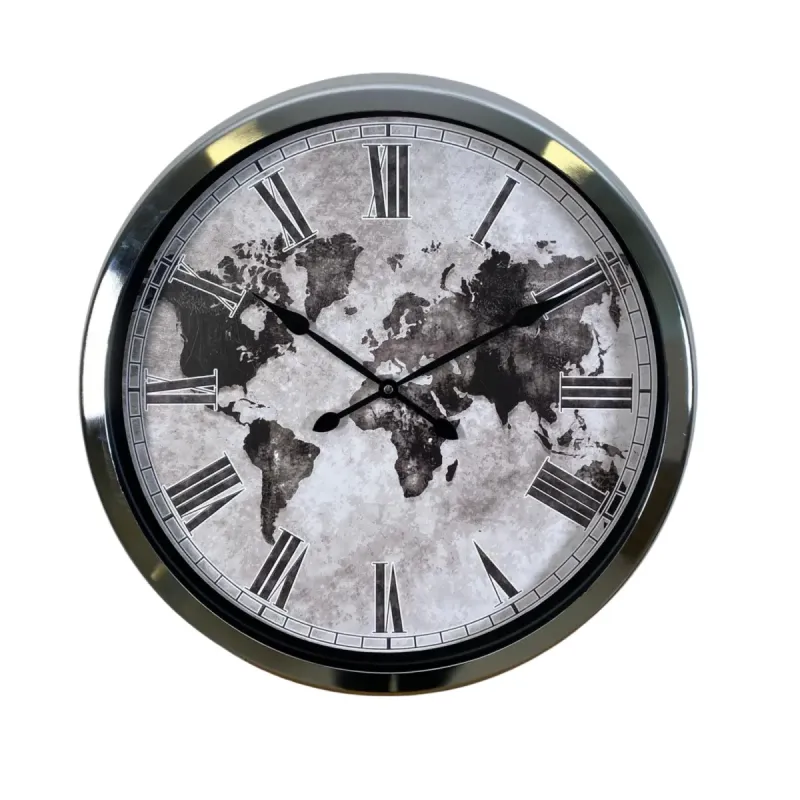 Krom Metal Duvar Saati 60 cm · Model 6064K