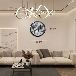 Krom Metal Duvar Saati 60 cm · Model 6064K