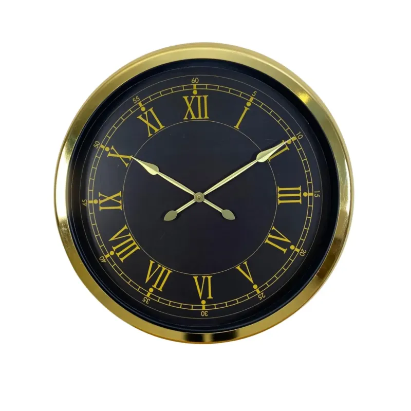 Roma Rakamlı Gold Metal Duvar Saati 60 cm · Model 6072G