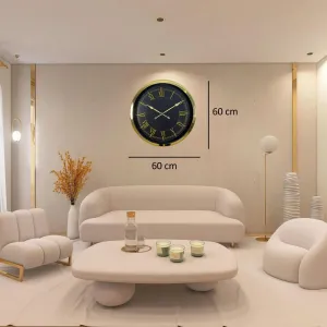 Roma Rakamlı Gold Metal Duvar Saati 60 cm · Model 6072G