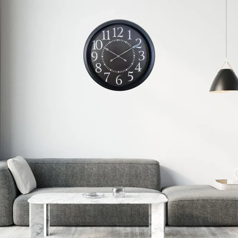 Siyah Metal Duvar Saati 60 cm · Model 6024B