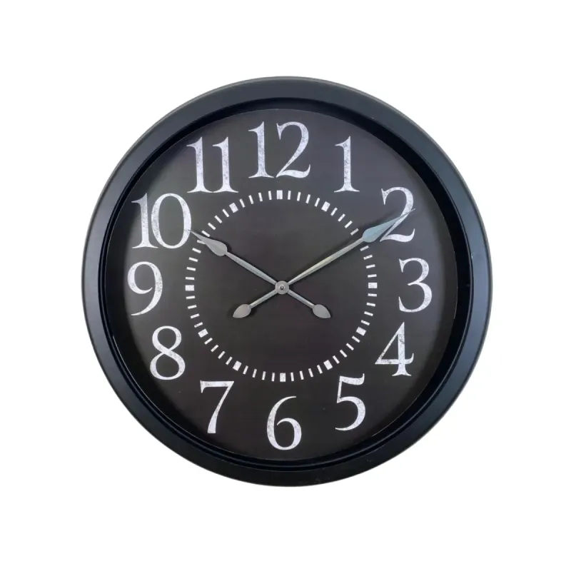 Siyah Metal Duvar Saati 60 cm · Model 6024B