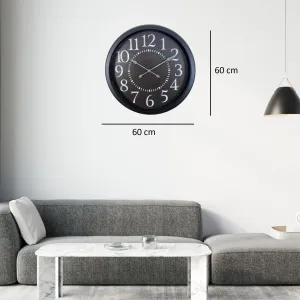 Siyah Metal Duvar Saati 60 cm · Model 6024B