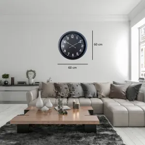 Siyah Metal Duvar Saati 60 cm · Model 6030B