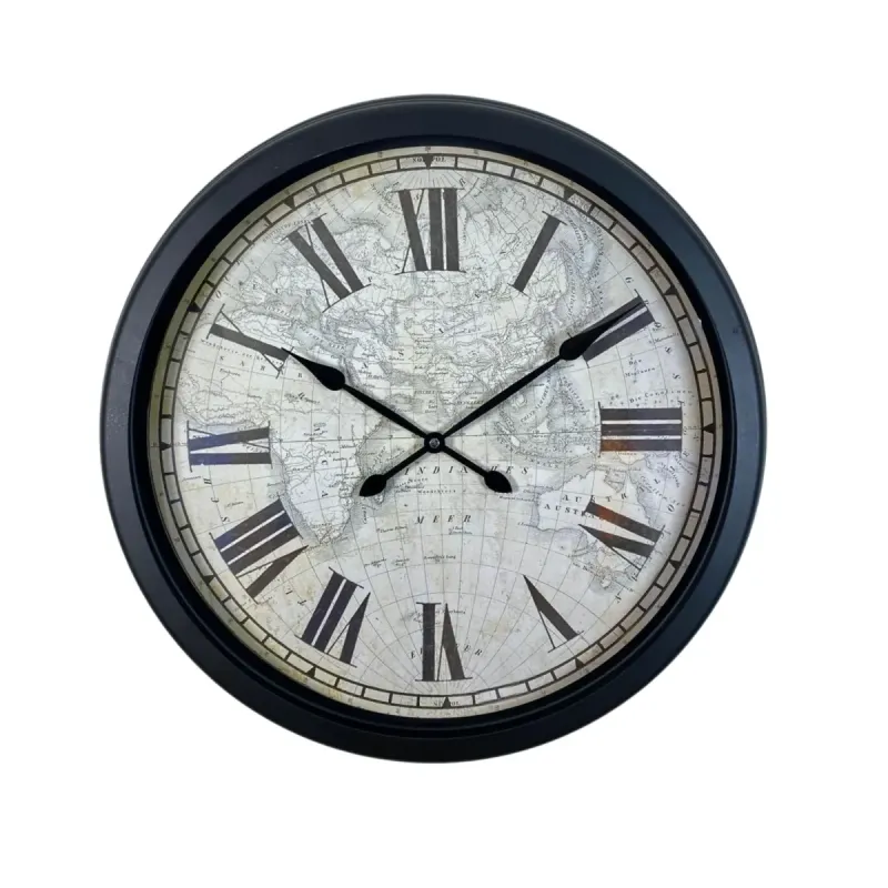 Siyah Metal Duvar Saati 60 cm · Model 6057B