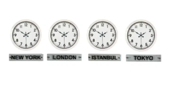 4 lü Tabelalı 36 Cm Beyaz Metal Dünya Saati