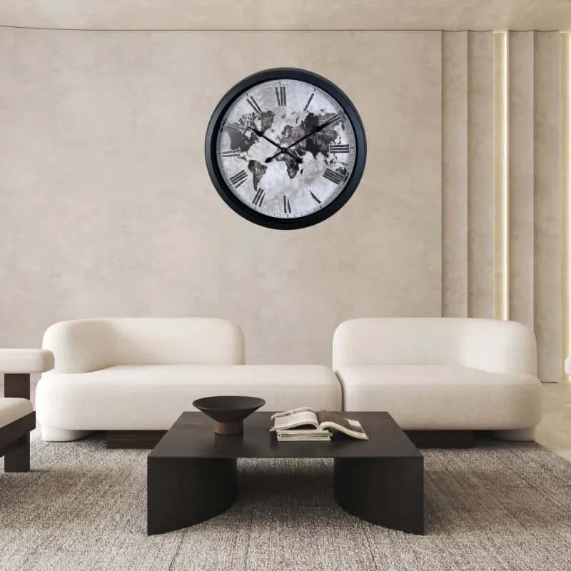 Siyah Metal Duvar Saati 60 cm · Model 6064B