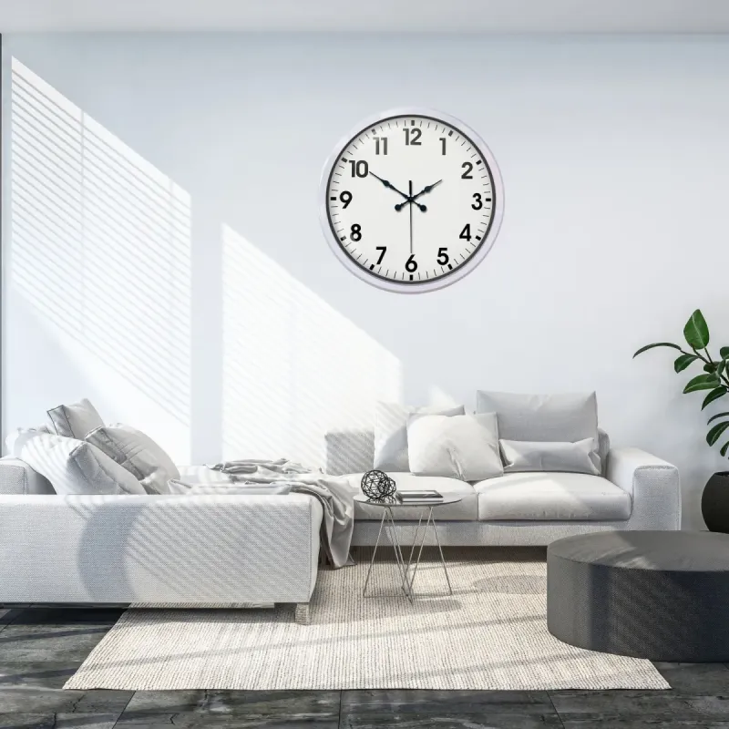Beyaz Metal Duvar Saati 80 cm · Model 10387
