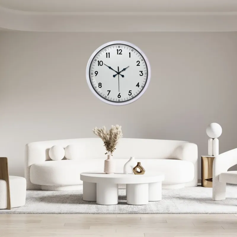 Beyaz Metal Duvar Saati 80 cm · Model 8005W
