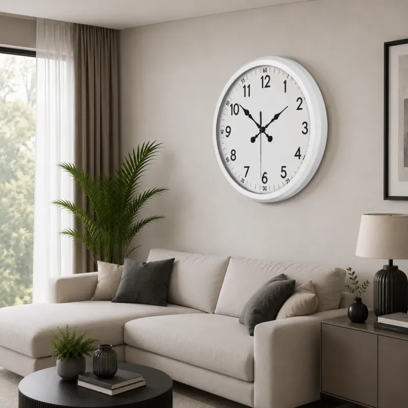 Beyaz Metal Duvar Saati 80 cm · Model 8005W