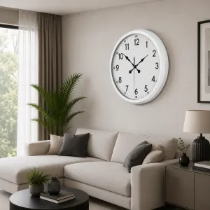 Beyaz Metal Duvar Saati 80 cm · Model 8005W