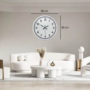 Beyaz Metal Duvar Saati 80 cm · Model 8005W