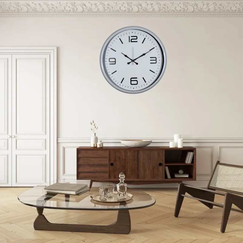 Beyaz Metal Duvar Saati 80 cm · Model 8008W