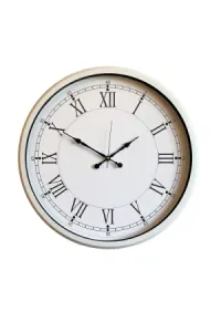 Roma Rakamlı Beyaz Metal Duvar Saati 80 cm · Model 8055W