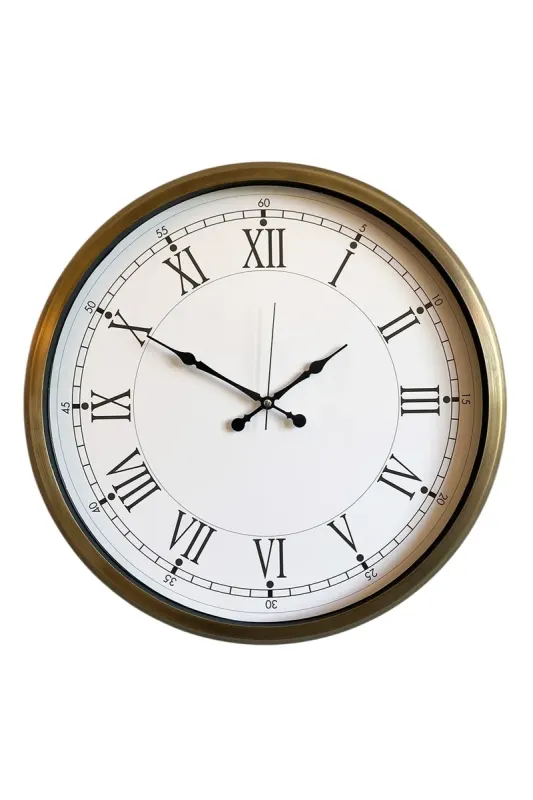 Retro Görünümlü Eskitme Metal Duvar Saati 52 cm · Model 5255E