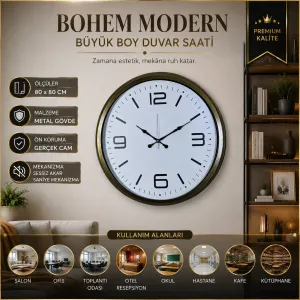 Eskitme Metal Duvar Saati 80 cm · Model 8008E